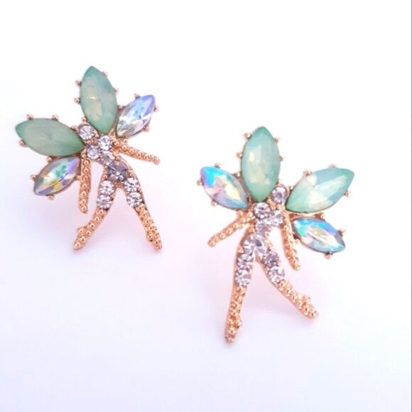Fairy Tinkerbell Sparkling Rhinestones Earrings - Picture 11 of 12